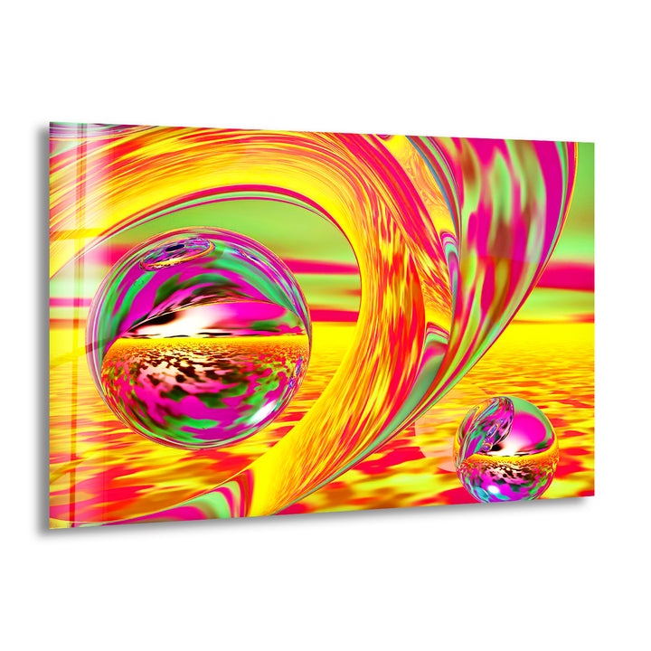 Gold & Orange Abstract Glass Wall Art glass image printing, glass prints from photos
