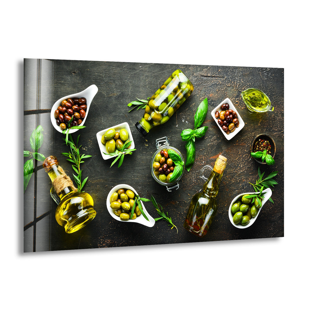 Bunch Of Olives Glass Wall Art, print on glass, glass printed photos