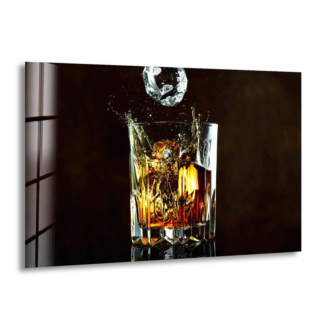 Iced Cocktail Glass Wall Art, print picture on glass, Tempered Glass Wall Art