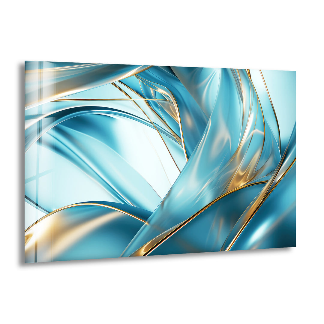 Blue Bold Lines Abstract Glass Wall Art stained glass wall art, stained glass wall decor
