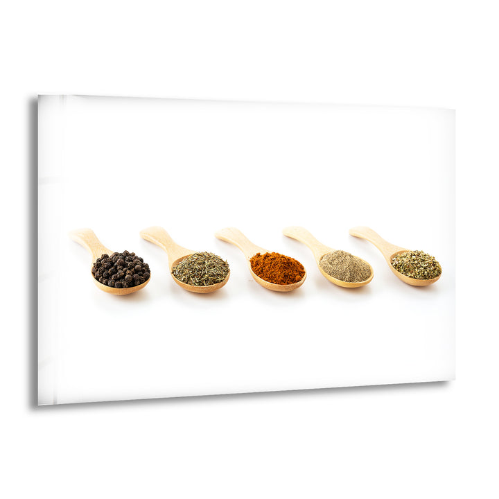 Kitchen Spices Glass Wall Art, print picture on glass,Tempered Glass Wall Art