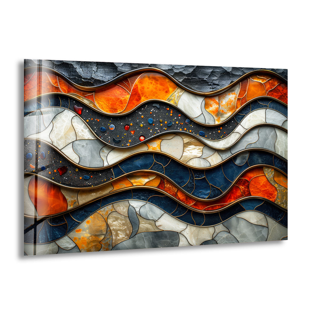 Vibrant Multicolored Mosaic Glass Wall Art glass pictures for Wall, glass prints wall art