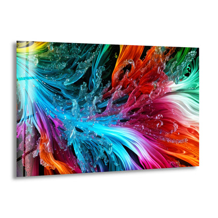 Abstract Colorful Glass Wall Art, glass pictures for Wall, glass prints wall art