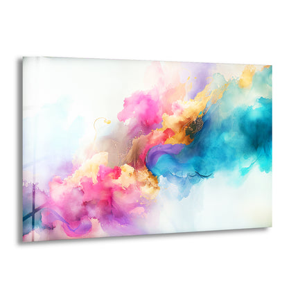 Abstract with water color Soft Brush Glass Wall Art