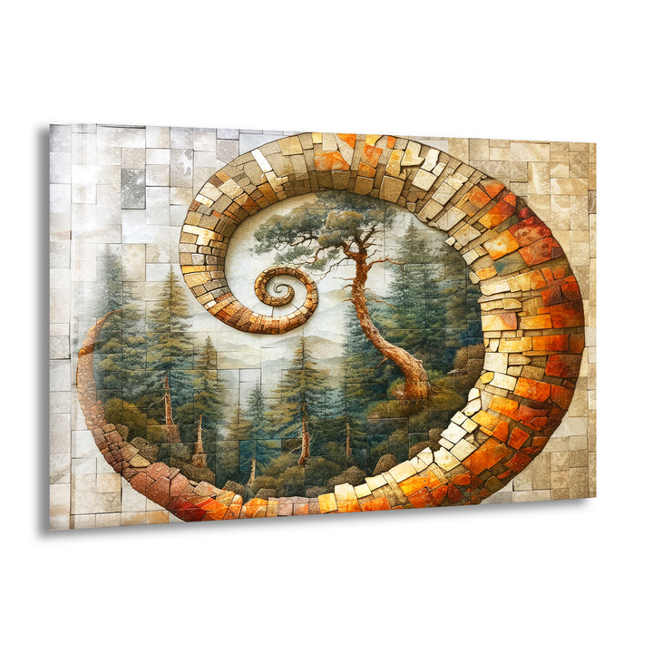 Mosaic Shell & Nature View Glass Wall Art