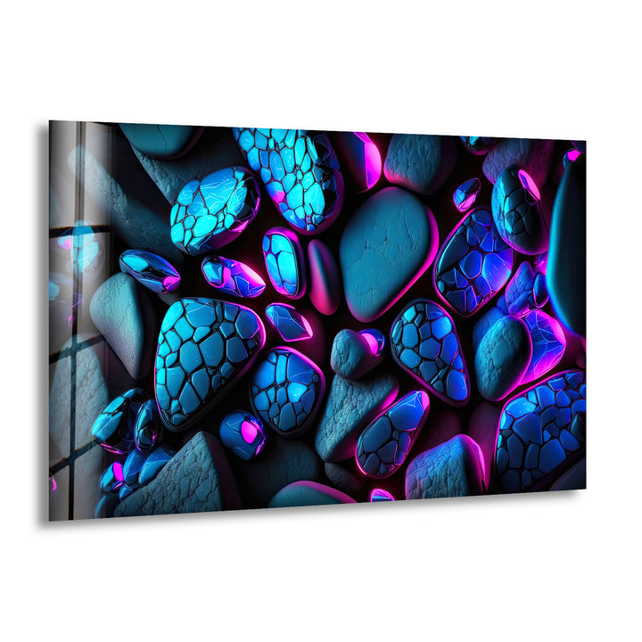 Colored Stones Stained Glass Wall Art print picture on glass, Tempered Glass Wall Art