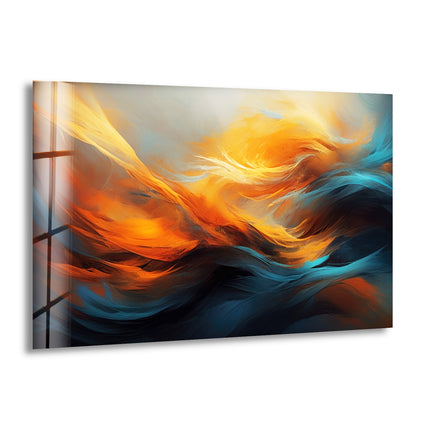 Painting a Orange Abstract Glass Wall Art print picture on glass, Tempered Glass Wall Art