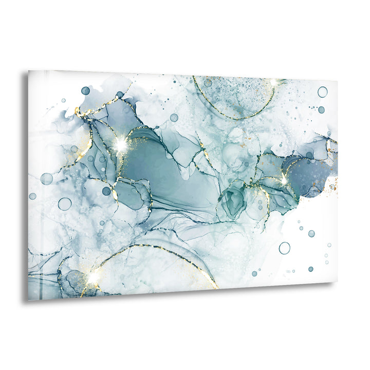 Pastel Cyan Mint Marble Glass Wall Art , print picture on glass,Tempered Glass Wall Art