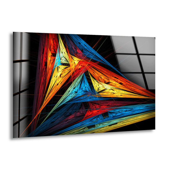 Abstract Triangles Glass Wall Art