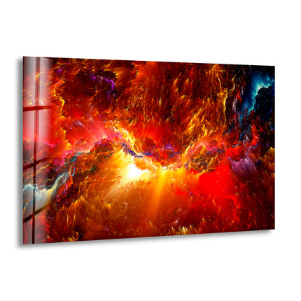 Abstract Colorful Space Nebula Glass Wall Art
