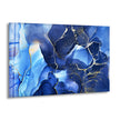 Alcohol ink Blue Abstract Tempered Glass Wall Art