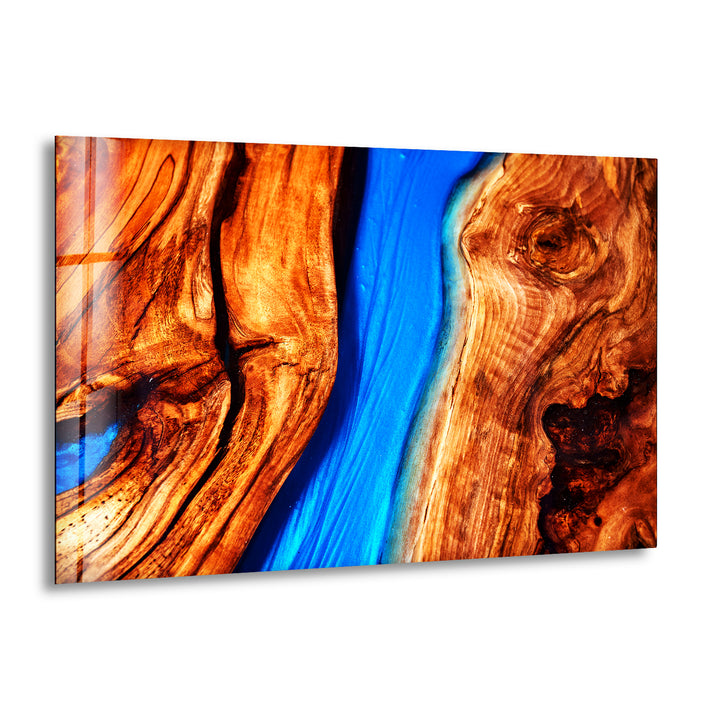 Wood Design Abstract Glass Wall Art