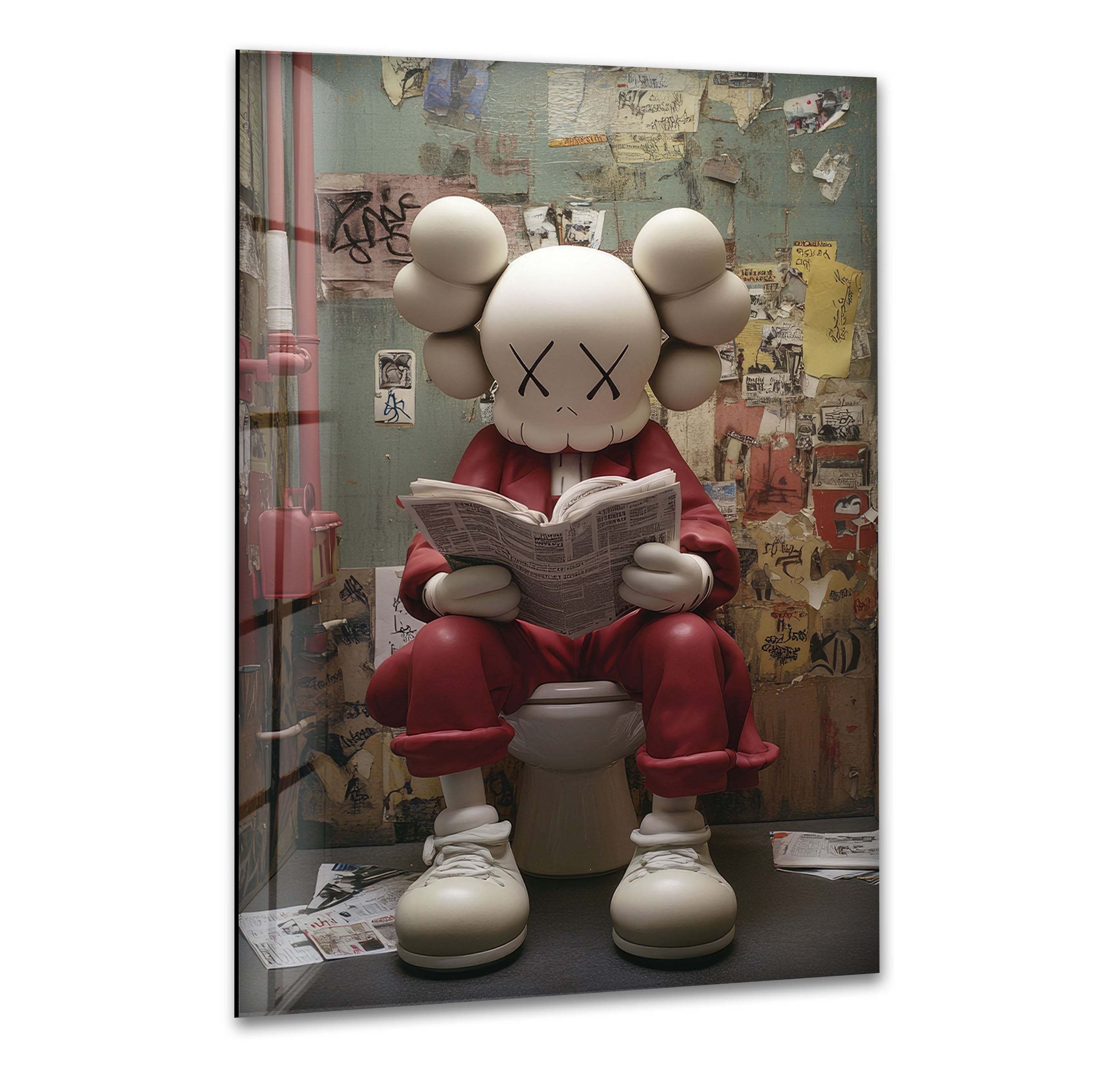 Kaws Reading Glass Wall Art art glass wall art, glass wall art pictures
