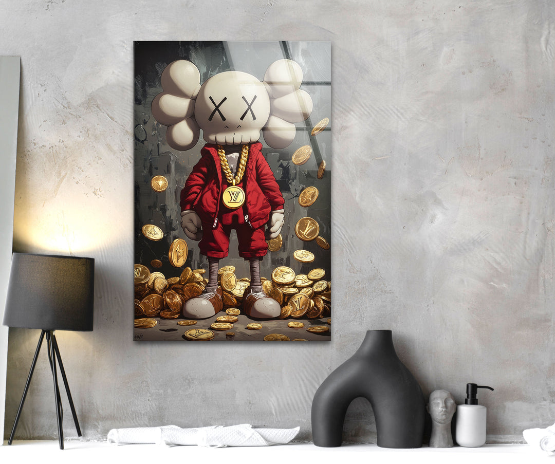 Rich Kaws Glass Wall Art custom glass pictures, glass art prints
