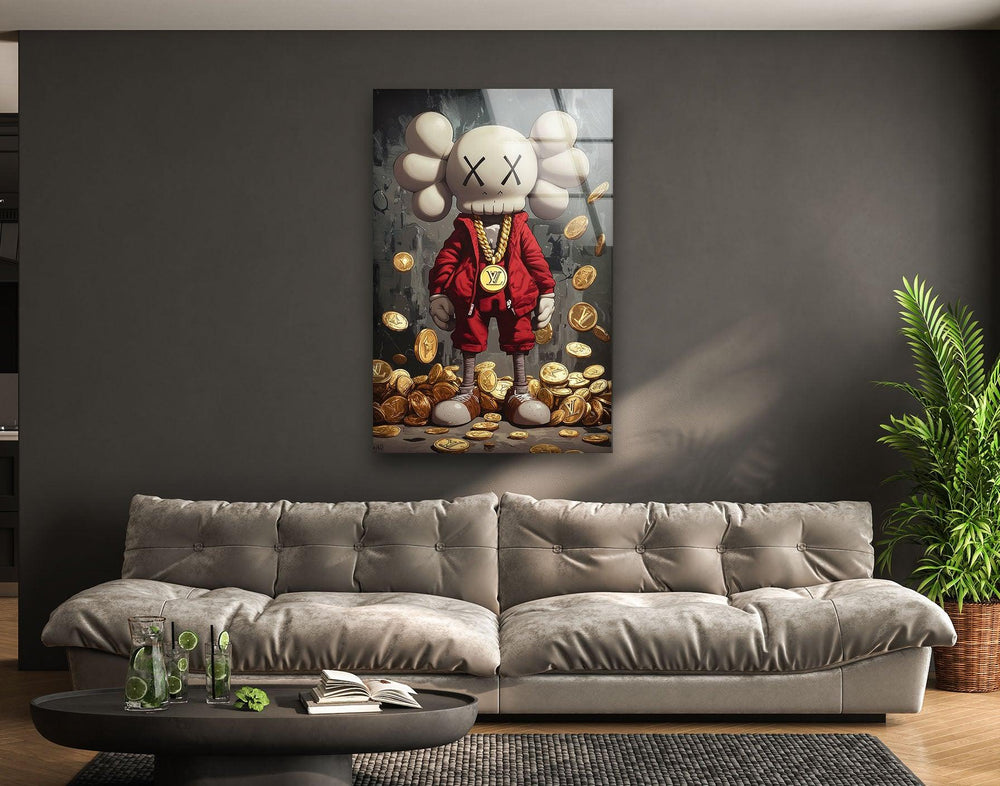 Rich Kaws Glass Wall Art glass art painting, glass art for the Wall
