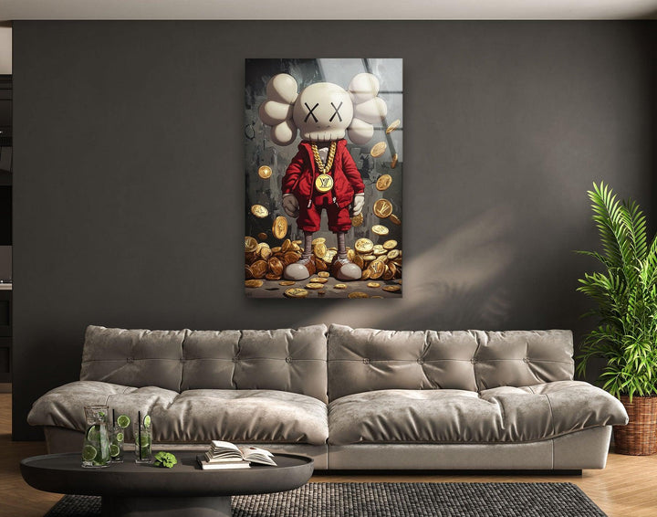 Rich Kaws Glass Wall Art glass art painting, glass art for the Wall
