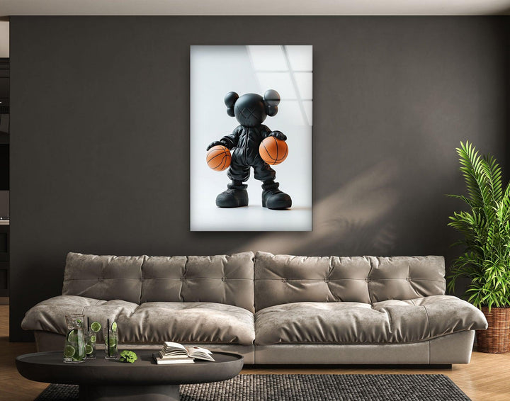 Kaws Basketball Glass Wall Art glass image printing, glass prints from photos
