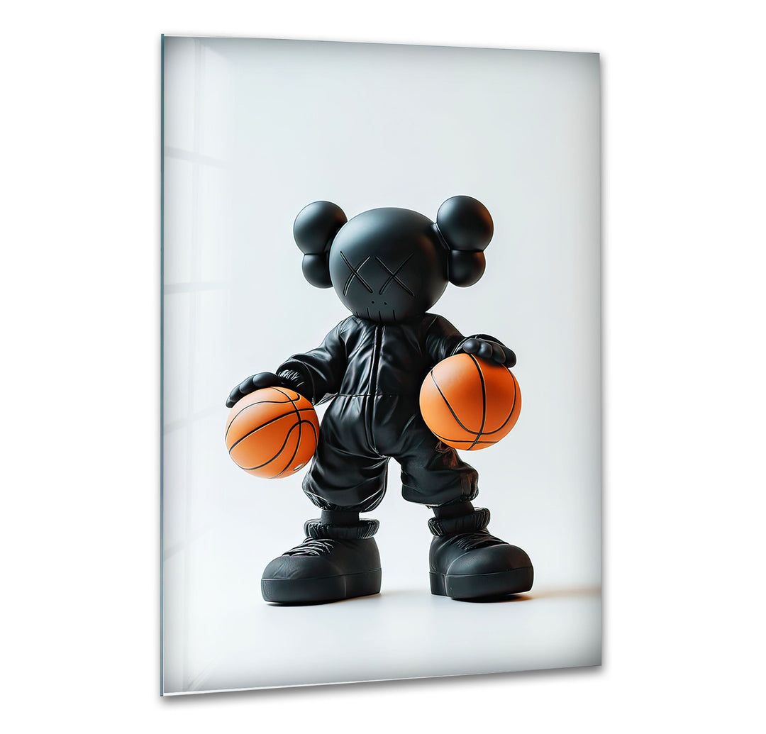 Kaws Basketball Glass Wall Art glass photo prints, glass picture prints
