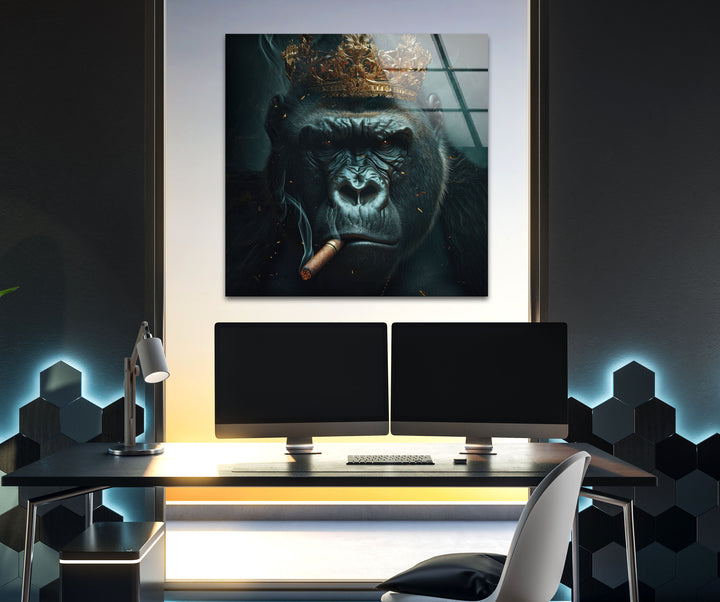 Mafia King Gorilla Glass Wall Art, glass image printing, glass prints from photos