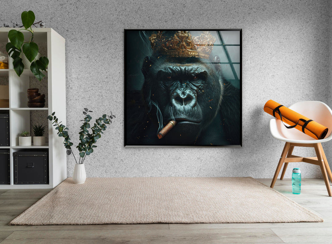 Mafia King Gorilla Glass Wall Art, art glass wall art, glass wall art pictures