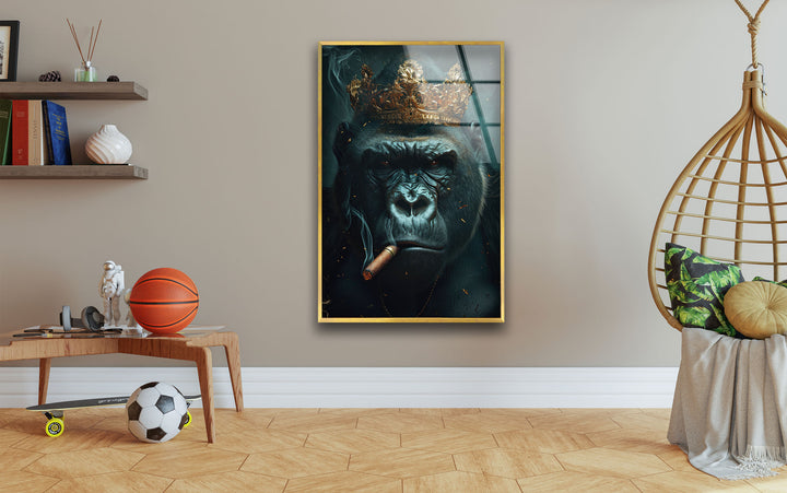 Mafia King Gorilla Glass Wall Art, Glass Printing Wall Art, Print photos on glass