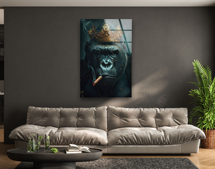 Mafia King Gorilla Glass Wall Art, glass pictures for Wall, glass prints wall art