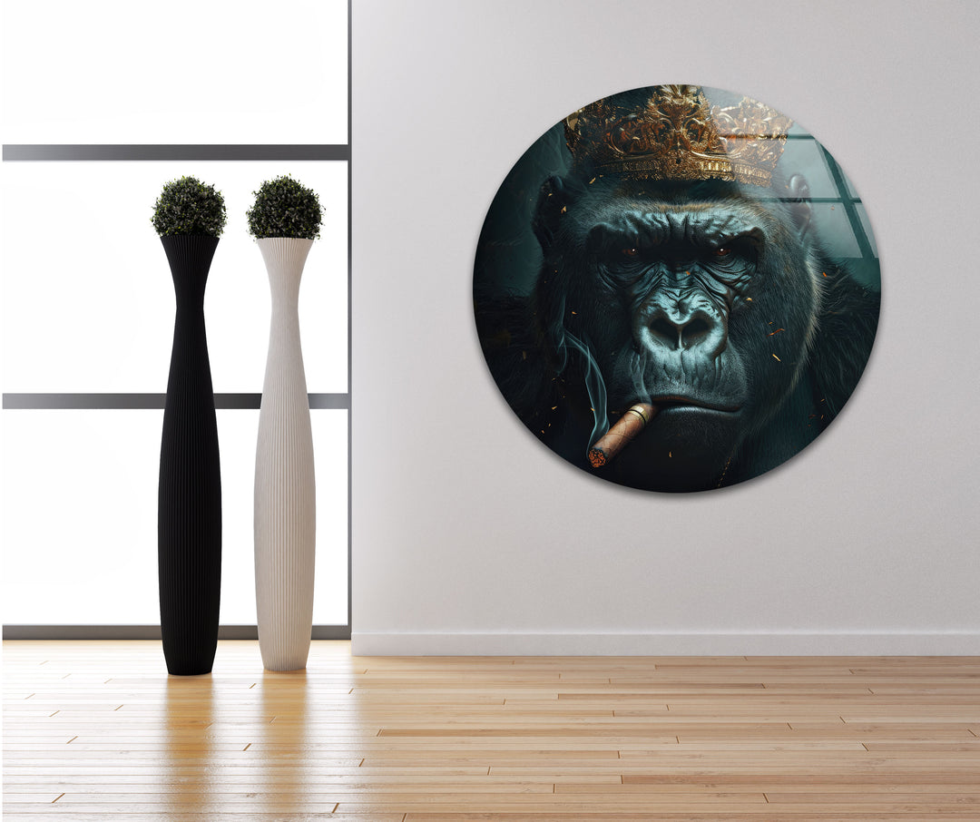 Mafia King Gorilla Glass Wall Art, glass photo prints, glass picture prints