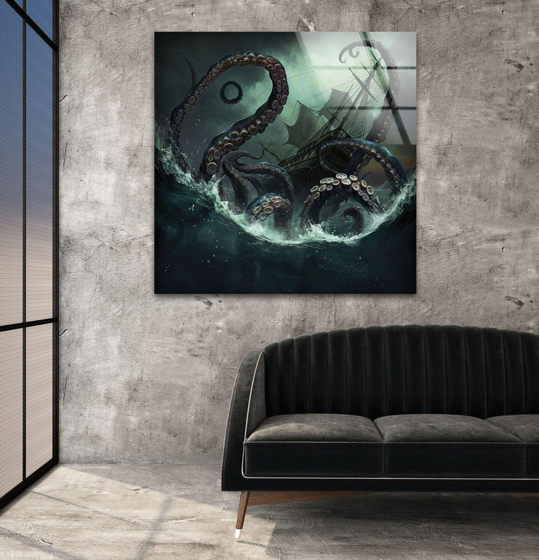 Kraken Monster Glass Wall Art glass photo prints, glass picture prints