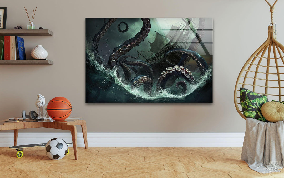 Kraken Monster Glass Wall Art large glass photo prints, glass wall photos