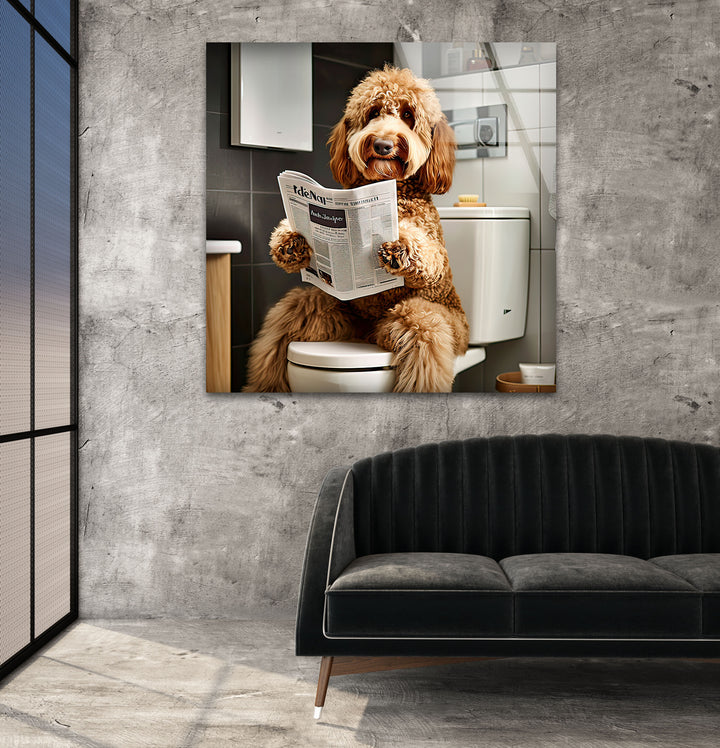 Labradoodle Glass Wall Art print picture on glass, Tempered Glass Wall Art
