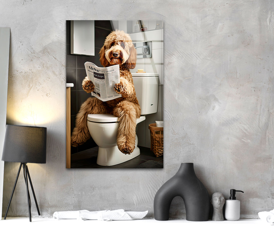 Labradoodle Glass Wall Art Glass Printing Wall Art, Print photos on glass
