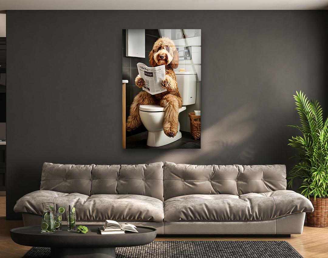 Labradoodle Glass Wall Art custom glass photo prints, large glass prints
