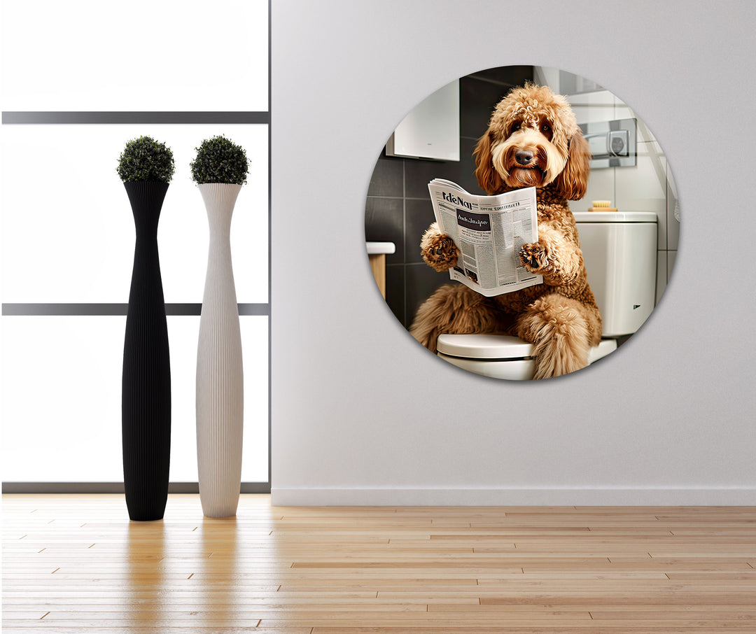 Labradoodle Glass Wall Art print on glass, glass printed photos
