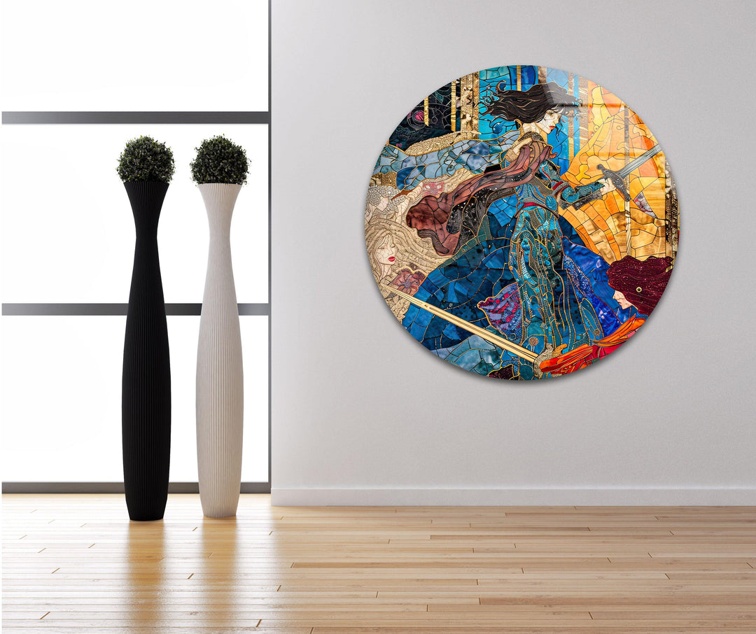 Lady Knight Fighting The War Glass Wall Art large glass photo prints, glass wall photos
