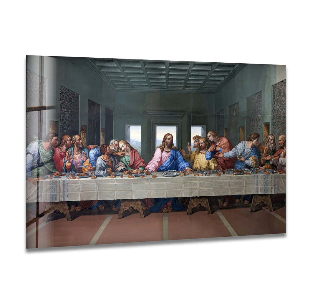 Last Supper Leonarda Da Vinci Glass Wall Art glass art painting, glass art for the Wall
