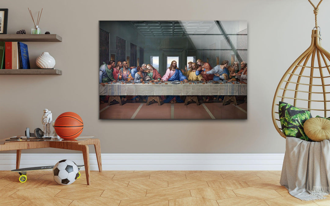 Last Supper Leonarda Da Vinci Glass Wall Art photo print on glass, prints on glass wall art
