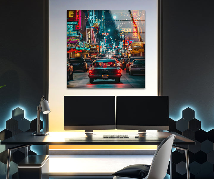 Las Vegas Night Glass Wall Art Glass Printing Wall Art, Print photos on glass
