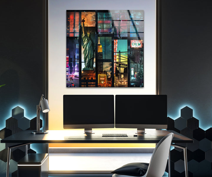 City Collage Glass Wall Art glass image printing, glass prints from photos
