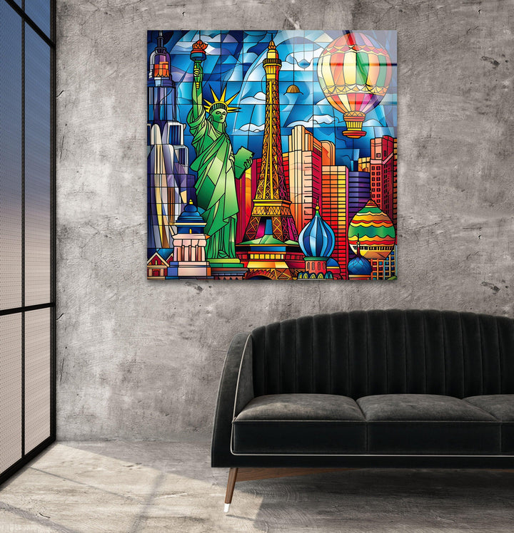 Las Vegas Stained Glass Wall Art large glass photo prints, glass wall photos
