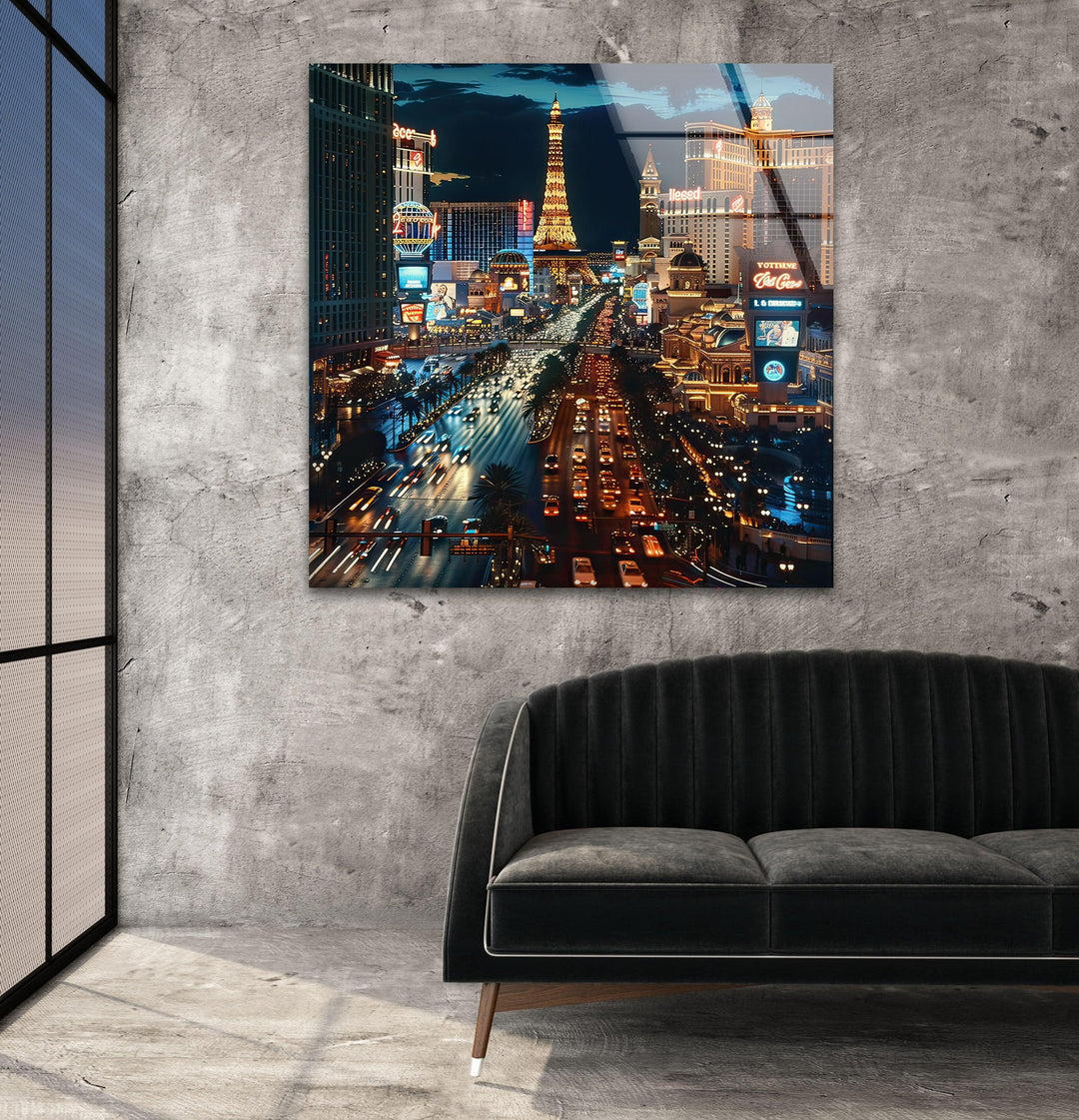 City Las Vegas Glass Wall Art