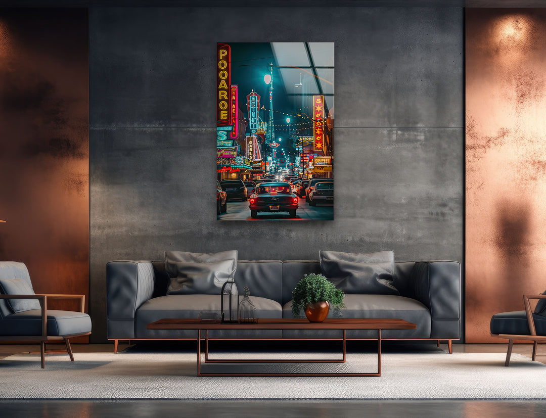 Las Vegas Night Glass Wall Art glass image printing, glass prints from photos
