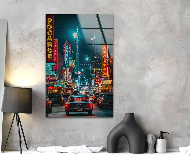 Las Vegas Night Glass Wall Art glass image printing, glass prints from photos
