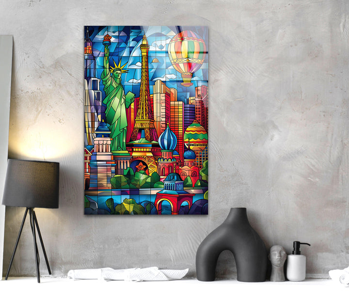 Las Vegas Stained Glass Wall Art glass image printing, glass prints from photos
