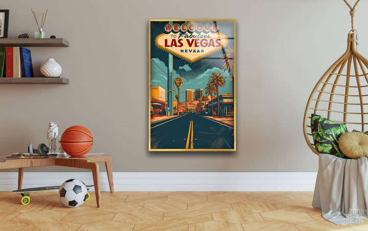 Las Vegas Poster Glass Wall Art stained glass wall art, stained glass wall decor
