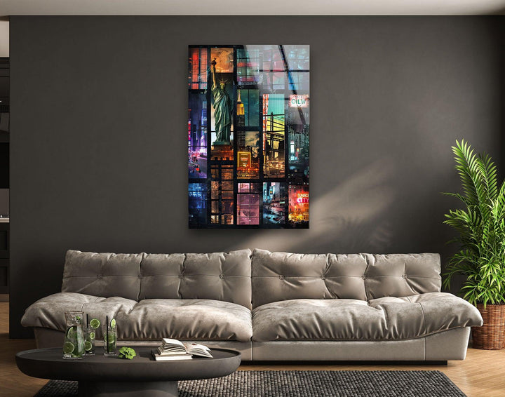 City Collage Glass Wall Art art glass wall art, glass wall art pictures
