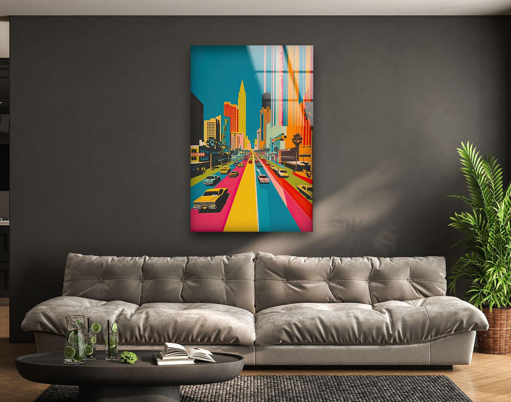 Las Vegas Colorful Glass Wall Art custom glass photo prints, large glass prints
