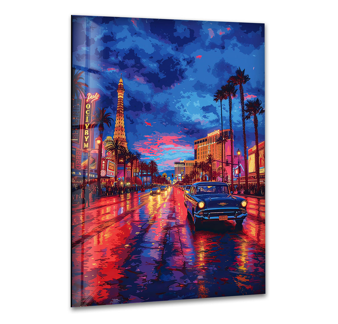 Las Vegas Vintage Glass Wall Art art glass wall art, glass wall art pictures
