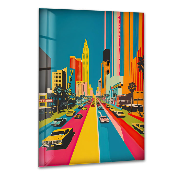 Las Vegas Colorful Glass Wall Art large glass photo prints, glass wall photos
