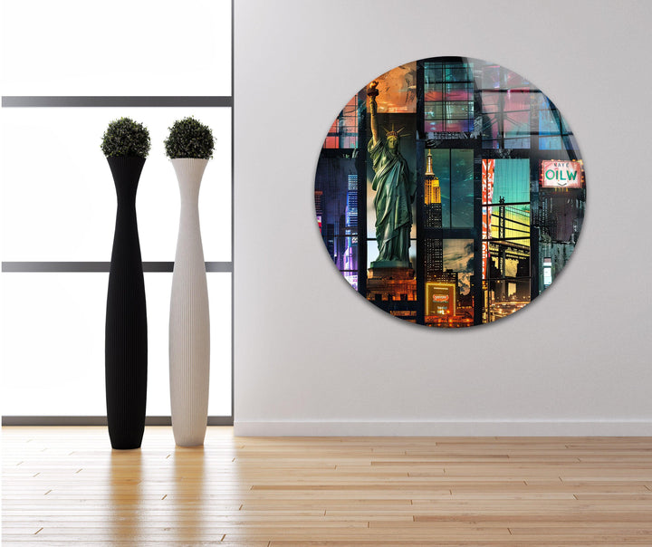 City Collage Glass Wall Art picture on glass wall art, photos printed on glass
