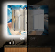 Marble Tempered Glass Wall Mirror